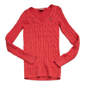 Lacoste Size 34 (Small) Pink Long Sleeve Knit Pullover Sweater